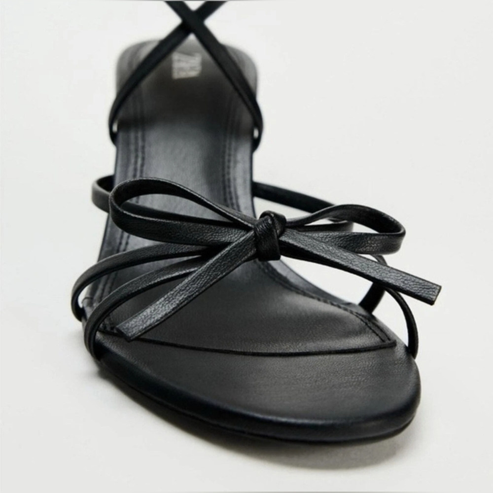 Zara Tied Heeled Sandals - Picture 7 of 8